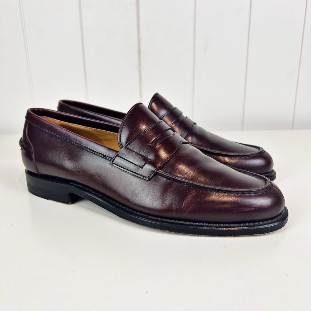 Men's Classic Penny Loafers in Deep Burgundy Leather